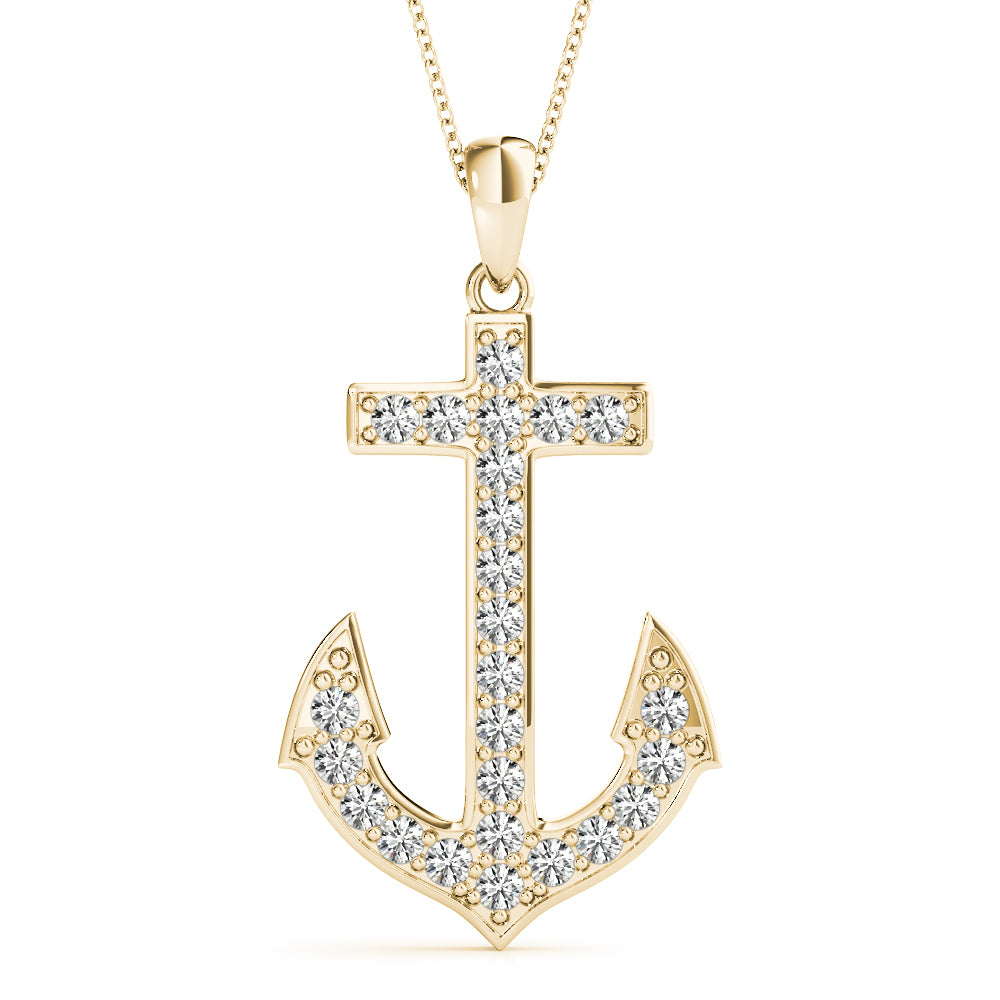 18K Yellow Gold 1/8 ct tw Fashion Diamond Pendant