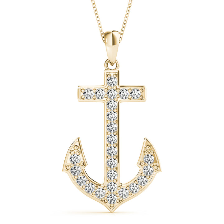18K Yellow Gold 1/8 ct tw Fashion Diamond Pendant
