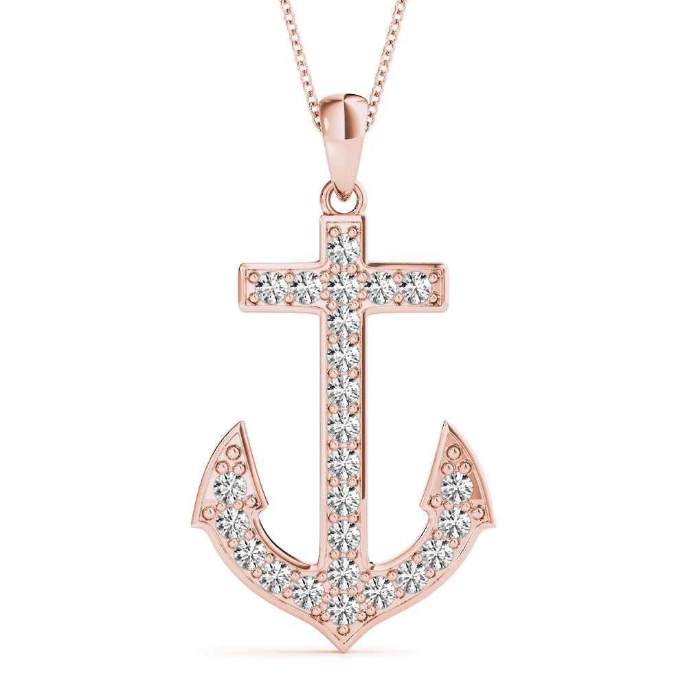 18K Rose Gold 1/8 ct tw Fashion Diamond Pendant