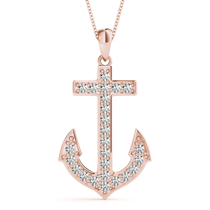 18K Rose Gold 1/8 ct tw Fashion Diamond Pendant