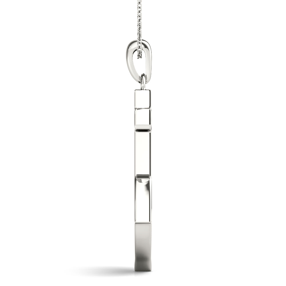 14K White Gold Multi-Diamond Fashion Pendant
