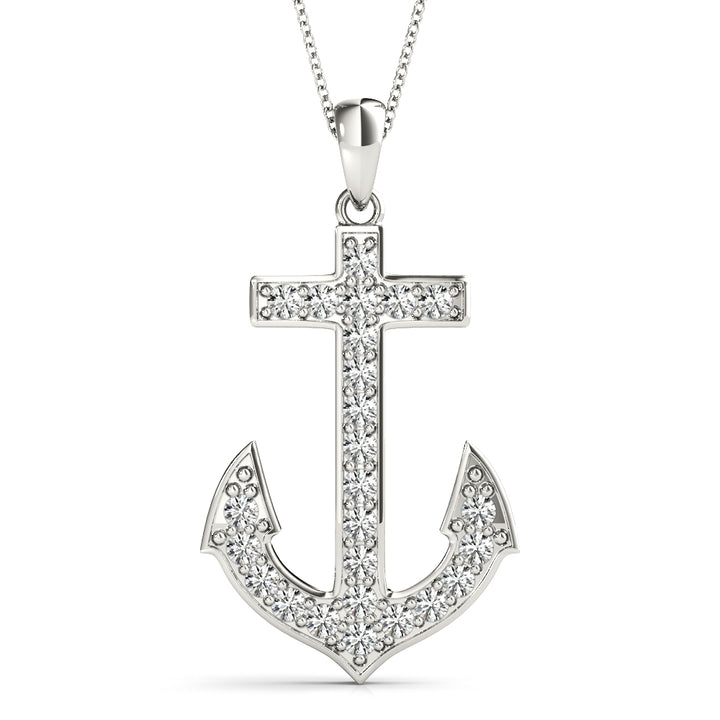 18K White Gold Multi-Diamond Fashion Pendant