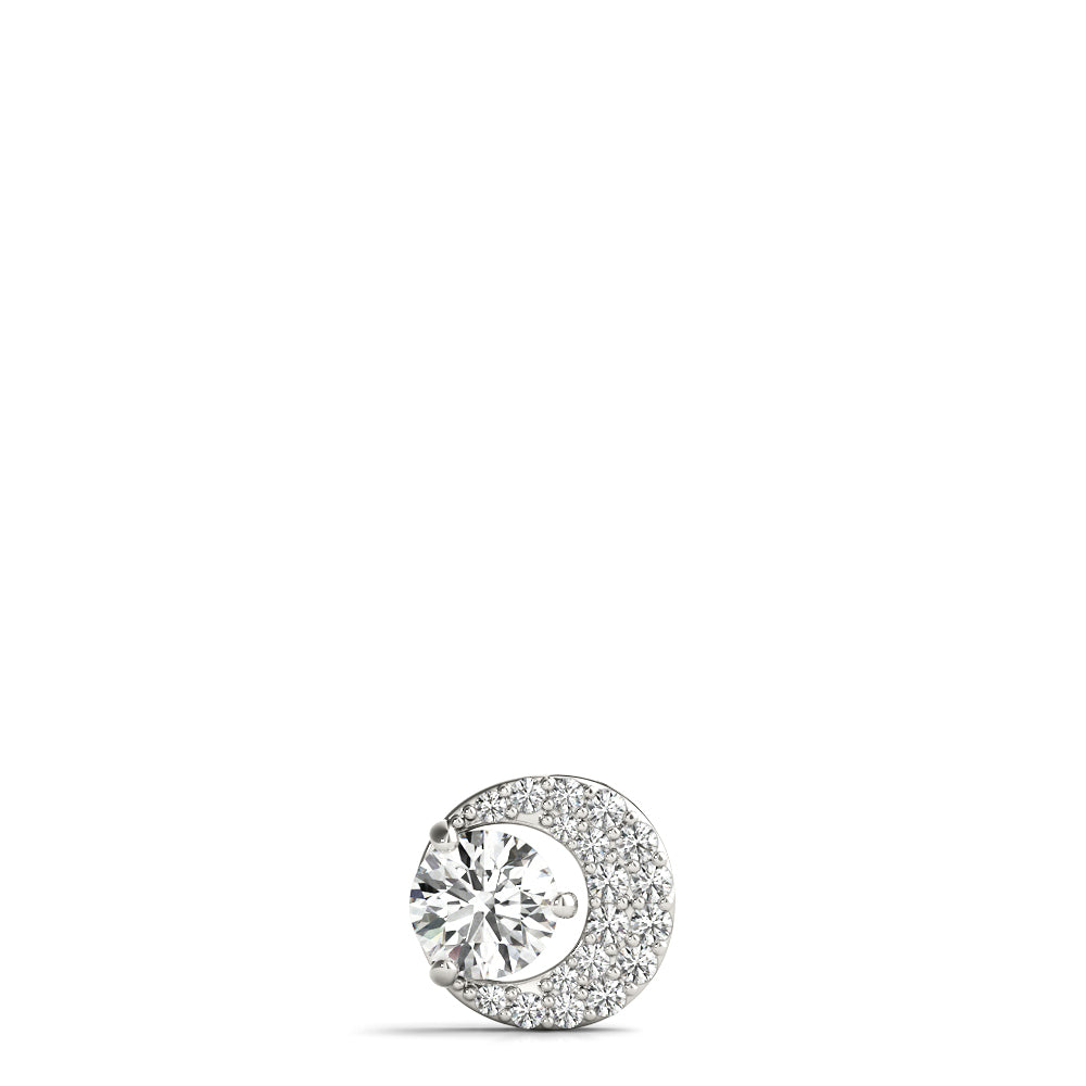 Platinum White Round Diamond Solitaire Pendant