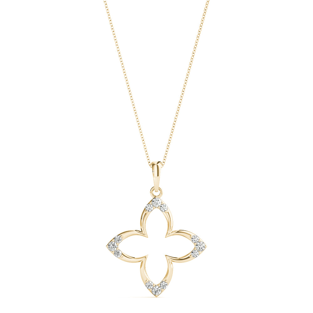 14K Yellow Gold 1/10 ct tw Fashion Diamond Pendant