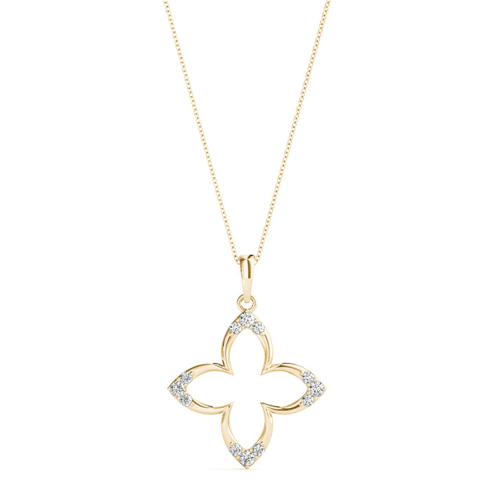 14K Yellow Gold 1/10 ct tw Fashion Diamond Pendant