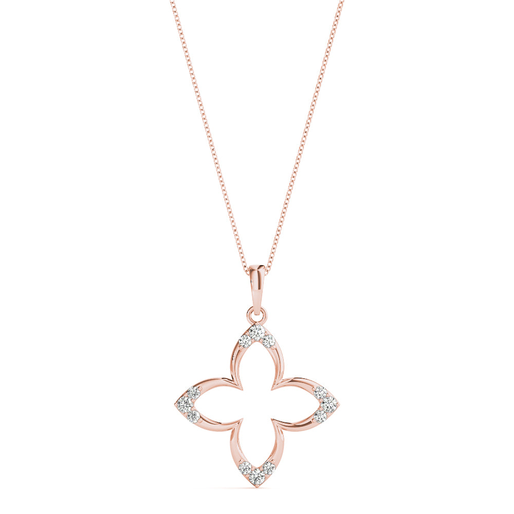 14K Rose Gold 1/10 ct tw Fashion Diamond Pendant