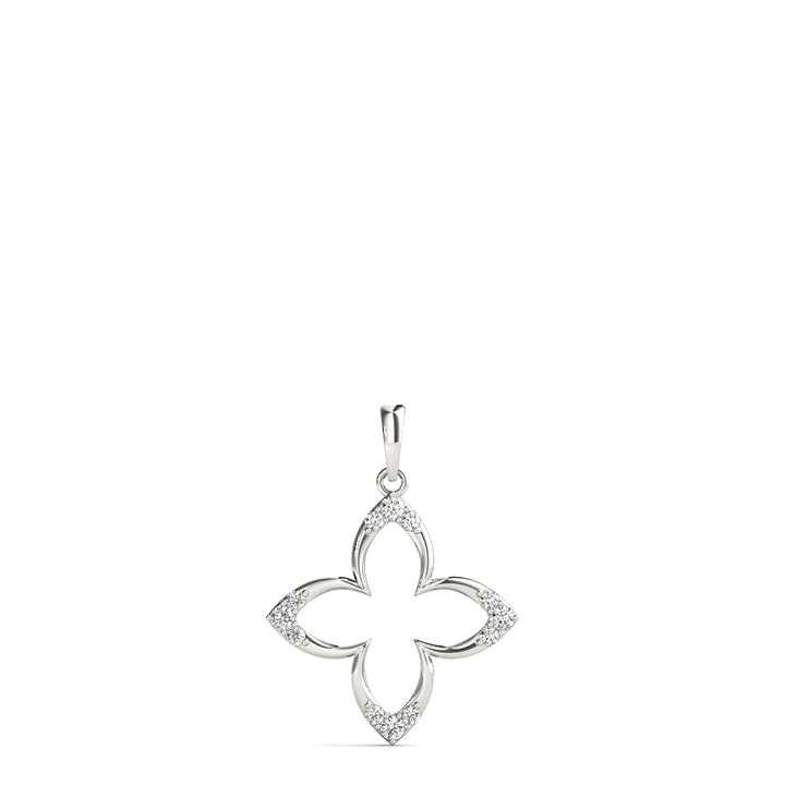 Platinum White Diamond Round Fashion Pendant