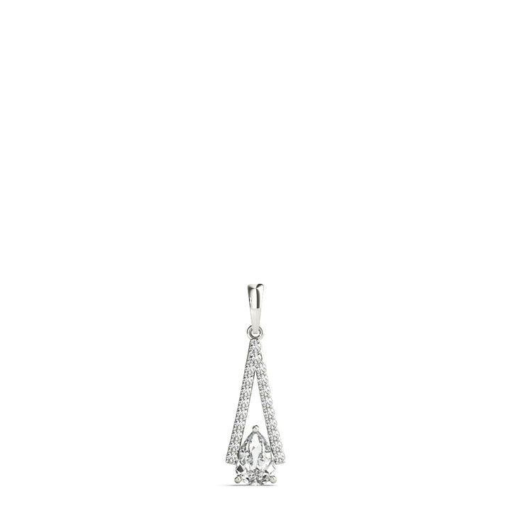 Platinum 3/4 CT Pear Diamond Halo Pendant