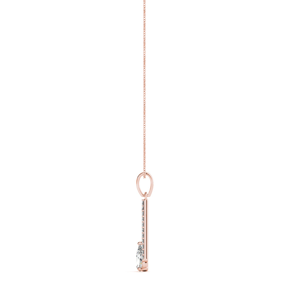Rose Gold Pear Diamond Pendant | 0.75 ctw