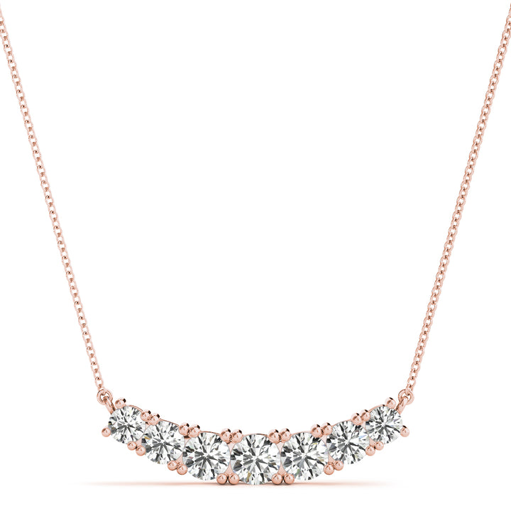 14K Rose Gold Diamond Bar Pendant