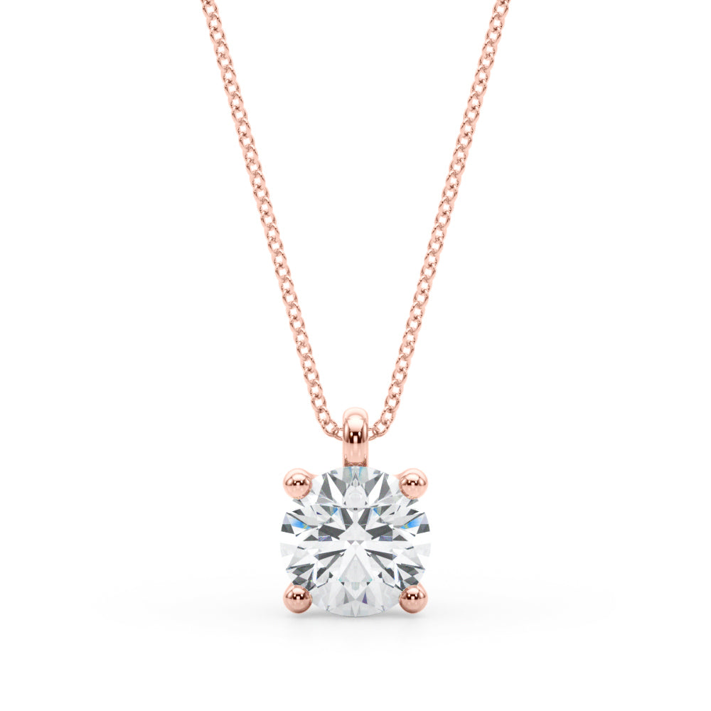 18K Rose Gold 1ct Round Diamond Engagement Ring