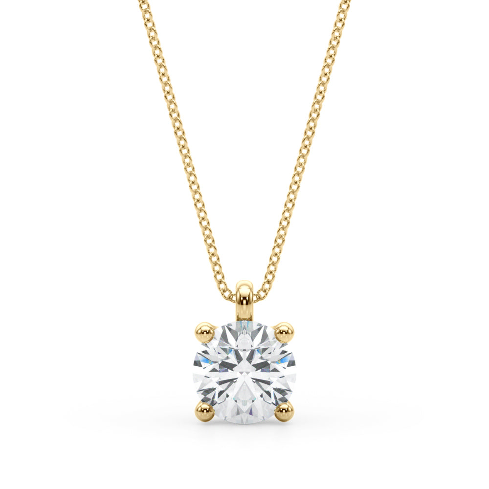 18K Yellow Gold 1ct Round Diamond Ring