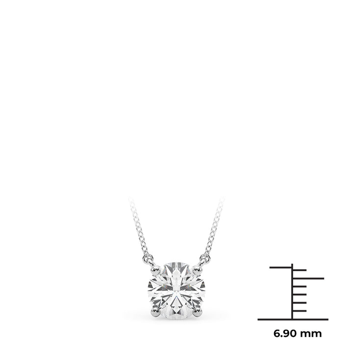 14K White Gold 1ct Diamond Pendant Necklace