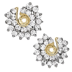 Multi-Diamond Round Stud Earrings