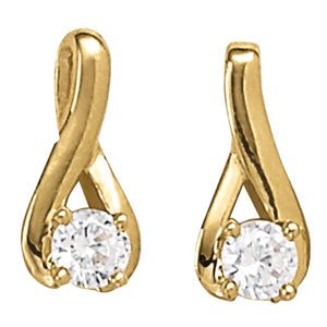 18K White Gold 1/3 CT Diamond Stud Earrings