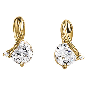 14K White Gold 7/8 ct tw All Studs & Stud Mounts Diamond Earring