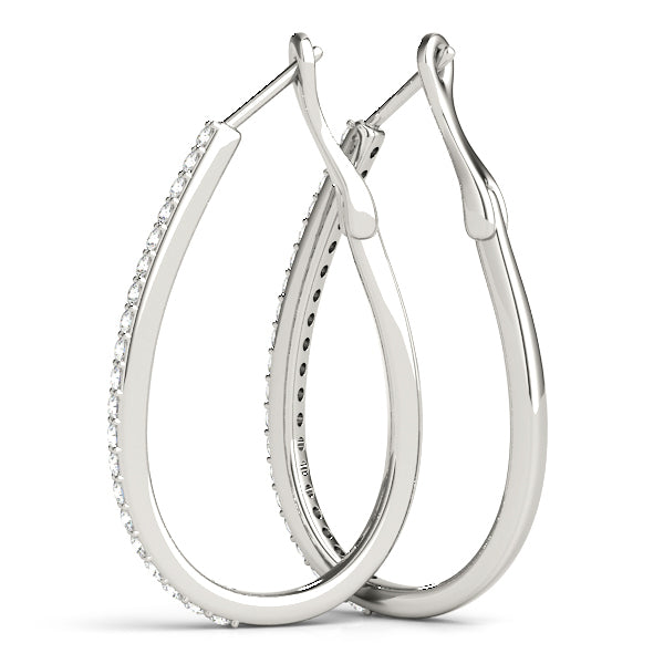 Platinum Diamond Fashion Hoop Earrings - 1/2 CT Total