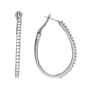 14K White Gold Round Diamond Fashion Earrings