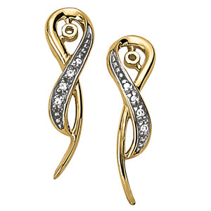 14K White Gold Round Diamond Fashion Earrings