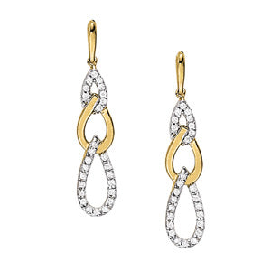 Platinum White Diamond Fashion Drop Earrings