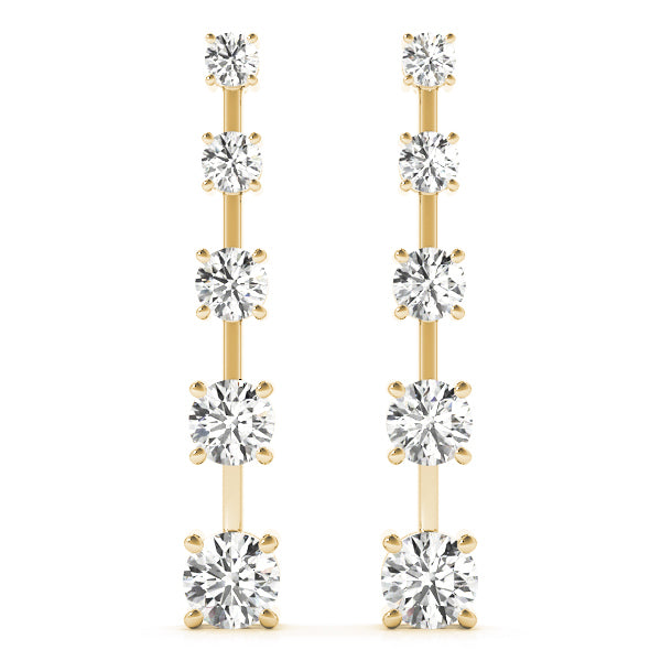 18K Yellow Gold Diamond Journey Earrings