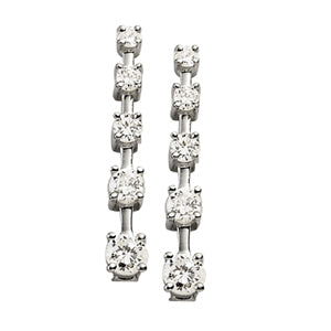 Platinum 1 CT Diamond Journey Earrings