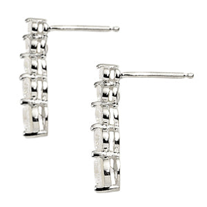 18K White Gold 1 CT Diamond Journey Earrings