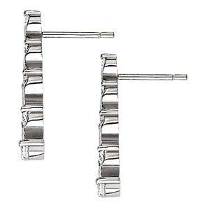 14K White Gold 1ctw Round Diamond Drop Earrings
