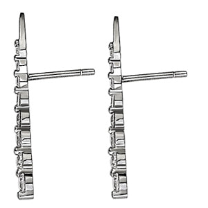 18K White Gold Round Diamond Fashion Earrings
