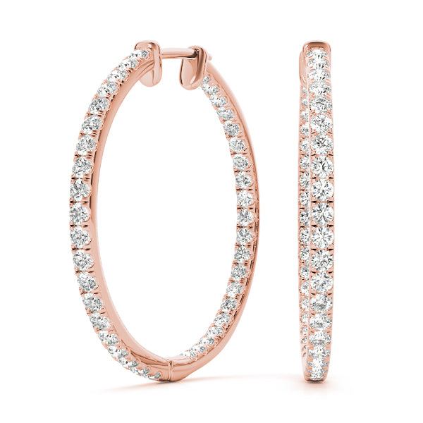 18K Rose Gold 1/3 ct tw Fashion Diamond Earring