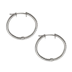 Multi-Diamond Round Hoop Earrings