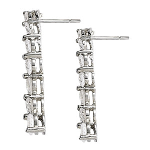 18K White Gold 1 CT Diamond Journey Earrings