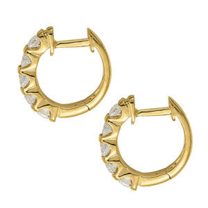White Gold Diamond Hoop Earrings | 1 CT Total
