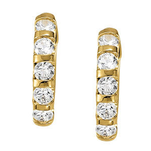 Platinum Diamond Hoop Earrings | 1 CT Total