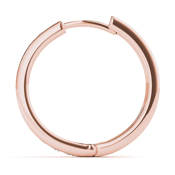 18K Rose Gold Round Diamond Fashion Earrings