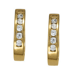 18K White Gold Diamond Fashion Hoop Earrings