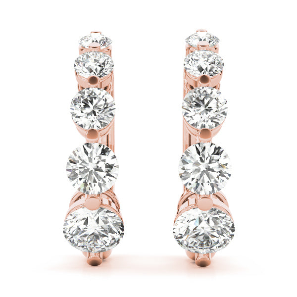 18K Rose Gold Diamond Journey Earrings