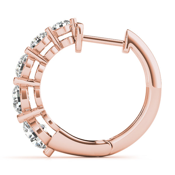 18K Rose Gold Diamond Journey Earrings