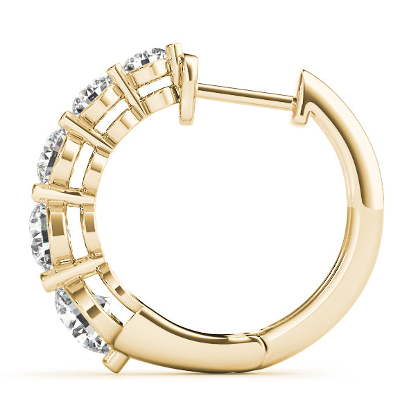 18K Yellow Gold Round Diamond Earrings