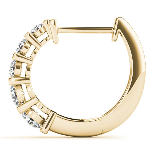 18K Yellow Gold Round Diamond Fashion Earrings