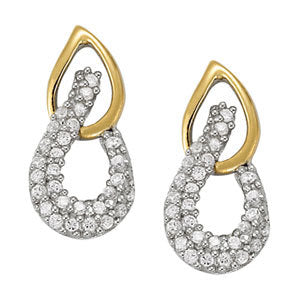 14K White Gold 1/8 ct tw Fashion Diamond Earring