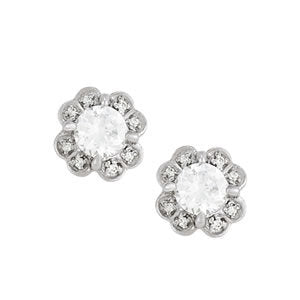 Round Diamond Halo Stud Earrings