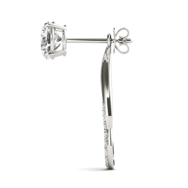 Platinum White Diamond Fashion Earring Jackets