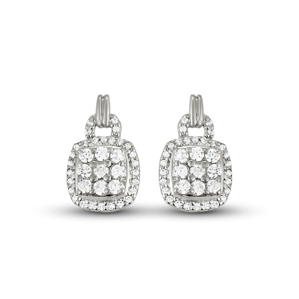 Platinum White Diamond Fashion Earrings