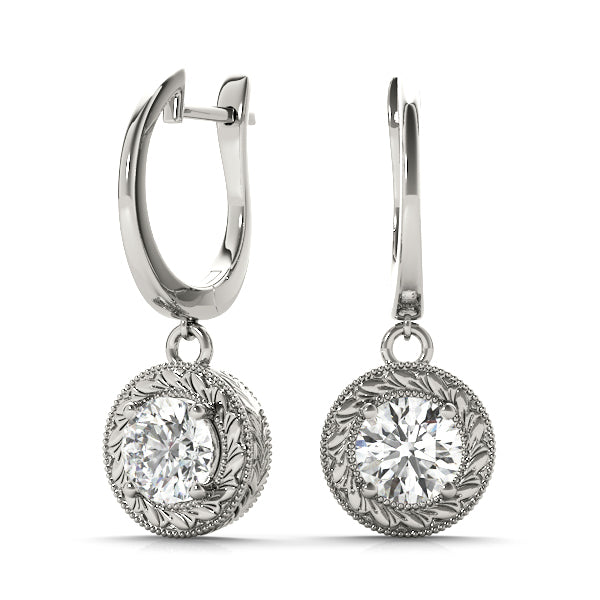 1/2 CT Platinum Round Diamond Stud Earrings