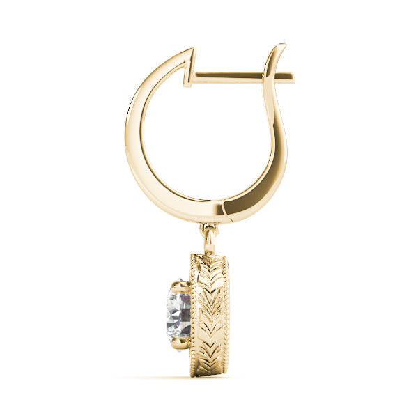 18K Yellow Gold 1/2 CT Round Diamond Stud Earrings