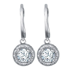 18K White Gold 0.5 CT Round Diamond Stud Earrings