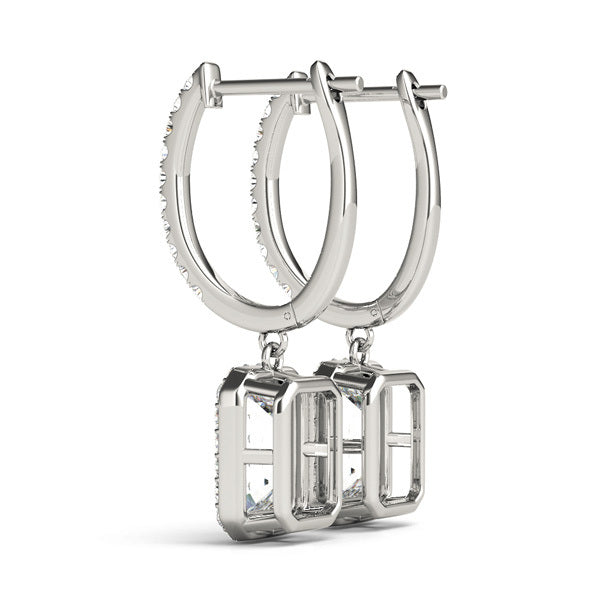 14K Diamond Round Halo Earrings