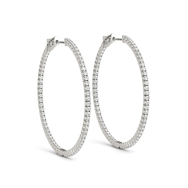 Diamond Inside Out Hoop Earrings in Multiple Gold Options