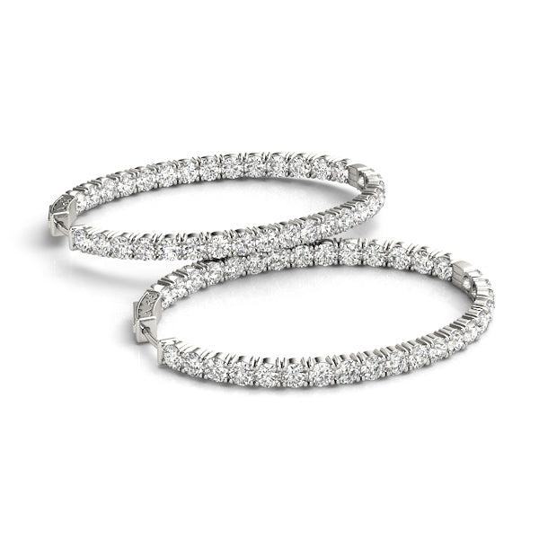 22 Diamond Round Inside Out Hoop Earrings